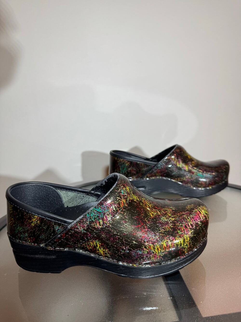 DANSKO Clogs In Abstract Neon Colors